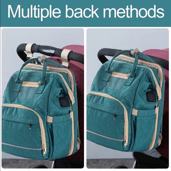 Baby backpack Auto Foldable Crib, USB Charging Port and Shade Cloth - Picture 3 of 8